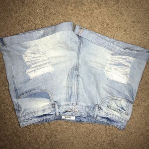 light blue mom shorts